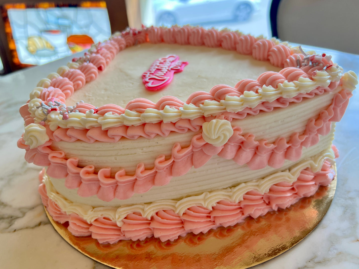 Mother's Day Vintage Heart Shaped Cake