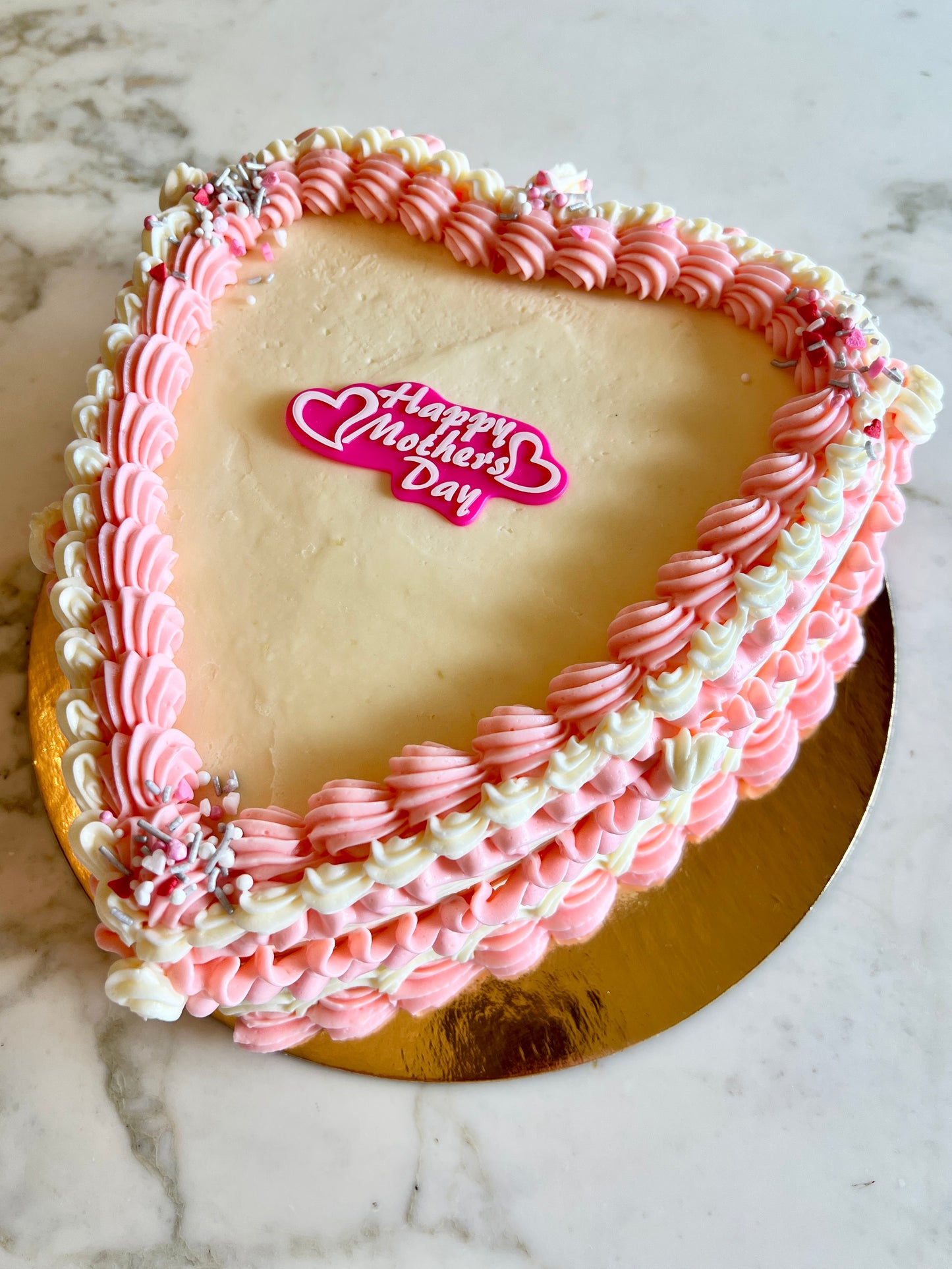Mother's Day Vintage Heart Shaped Cake
